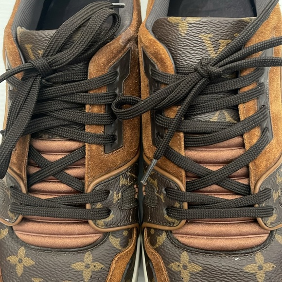 LOUIS VUITTON LEATHER SUEDE LOW SNEAKERS MENS UK SIZE 9 US SIZE 10.5 - Picture 13 of 16